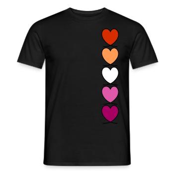LGBTQ Pride Lesbian Heart Lesbian Flag Lesbian - T-shirt homme - noir - Devant - AI Model Male 178 light (178cm)