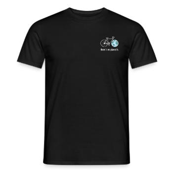 planet b_Fahrrad_white_world color - Men's T-Shirt - black - Front - AI Model Male 178 light (178cm)