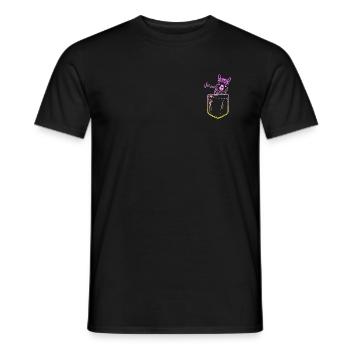 Alpaca in a pocket look - chest pocket - Men's T-Shirt - black - Front - AI Model Male 178 light (178cm)