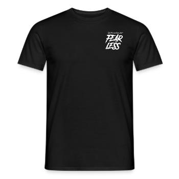 Fear Less white pocketprint - Männer T-Shirt - Schwarz - Vorne - AI Model Male 178 light (178cm)