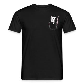Rat dans la poche de poitrine charmant animal de rongeur - T-shirt homme - noir - Devant - AI Model Male 178 light (178cm)