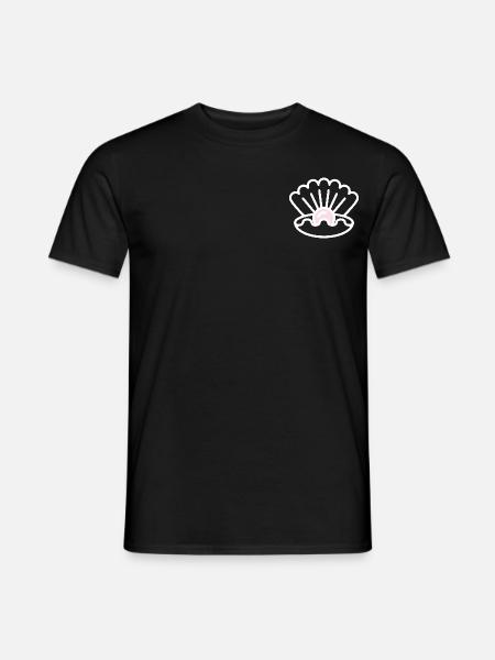 Muschel mit Perle Geschenk Idee weiss - Männer T-Shirt - Schwarz