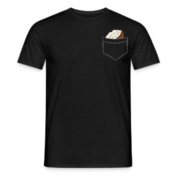 Kokusnuss - In Brusttasche / Hemdtasche - Männer T-Shirt - Schwarz - Vorne - AI Model Male 178 light (178cm)