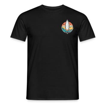 Surfer Logo #14 | Hoodie / T-Shirt - Männer T-Shirt - Schwarz - Vorne - AI Model Male 178 light (178cm)