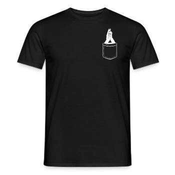 Hand + Dog Paw - High Five in Pocket - Men's T-Shirt - black - Front - AI Model Male 178 light (178cm)