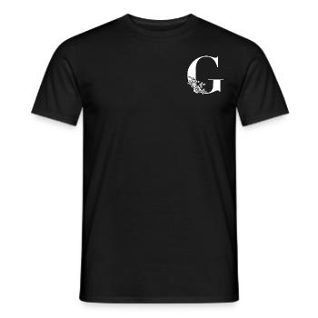 Lettre G Fleur - T-shirt homme - noir - Devant - AI Model Male 178 light (178cm)