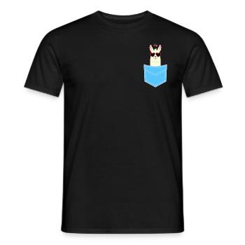 Alpaca With sunglasses and hearts in bag - Men's T-Shirt - black - Front - AI Model Male 178 light (178cm)