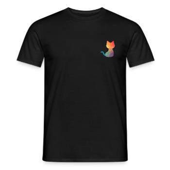 colorful cat - Men's T-Shirt - black - Front - AI Model Male 178 light (178cm)