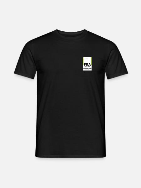 Flughafen Reise Etikett Aufkleber Frankfurt FRA - Männer T-Shirt - Schwarz
