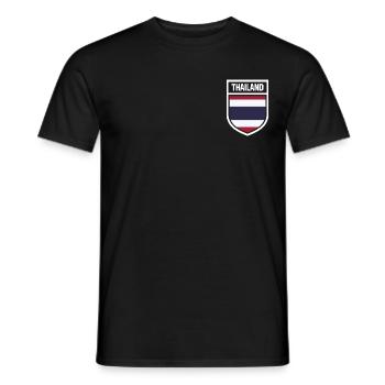 Thailand - Nationalfahne im Wappen - Männer T-Shirt - Schwarz - Vorne - AI Model Male 178 light (178cm)