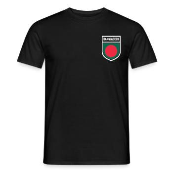 Bangladesh - National flag in coat of arms - Men's T-Shirt - black - Front - AI Model Male 178 light (178cm)