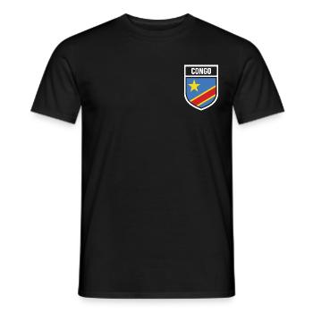 Kongo - Nationalfahne im Wappen - Männer T-Shirt - Schwarz - Vorne - AI Model Male 178 light (178cm)