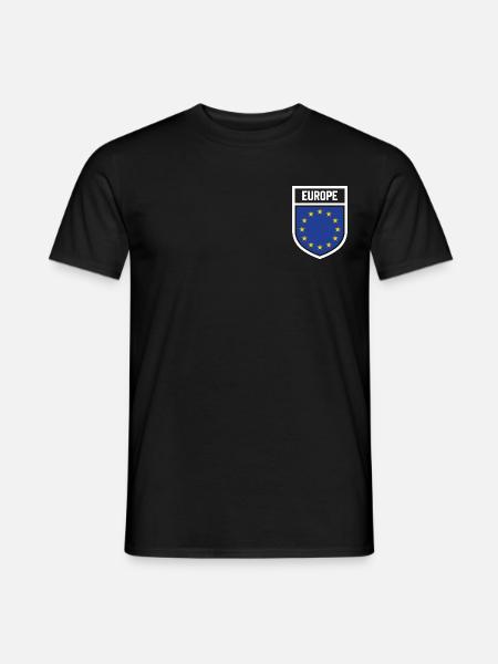 Europa - Nationalfahne im Wappen - Männer T-Shirt - Schwarz