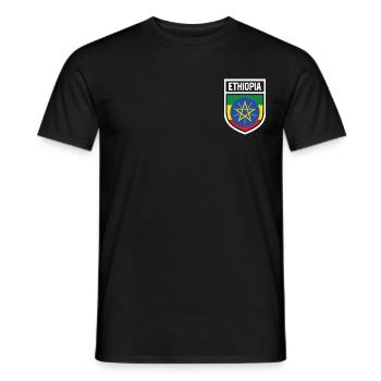 Ethiopia - National Flag in Coat of Arms, Ethiopia - Men's T-Shirt - black - Front - AI Model Male 178 light (178cm)