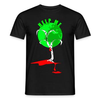help me - Baum Erde - Männer T-Shirt - Schwarz - Vorne - AI Model Male 178 light (178cm)