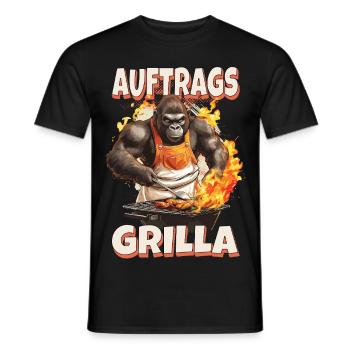 Grillen Grilla Griller Gorilla BBQ Spruch Lustig - Männer T-Shirt - Schwarz - Vorne - AI Model Male 178 light (178cm)