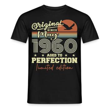 May 1960 | Cadeau Anniversaire Mai 1960 mai 1960 - T-shirt homme - noir - Devant - AI Model Male 178 light (178cm)