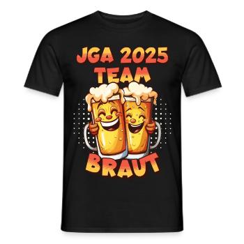 Bachelor Party 2025 Team Bride Beer Alcohol Booze Funny - Men's T-Shirt - black - Front - AI Model Male 178 light (178cm)