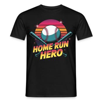 Home Run Baseball Player - Men's T-Shirt - black - Front - AI Model Male 178 light (178cm)