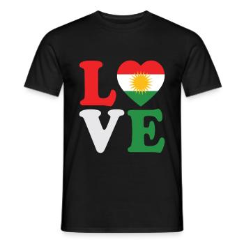 Drapeau du Kurdistan Bakur Bashur Rojava Rojhlt Newroz - T-shirt homme - noir - Devant - AI Model Male 178 light (178cm)
