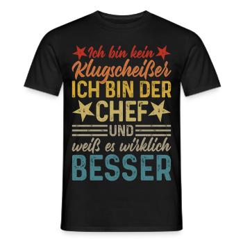 Ich bin kein Klugscheißer - lustiger Spruch Chef - Männer T-Shirt - Schwarz - Vorne - AI Model Male 178 light (178cm)