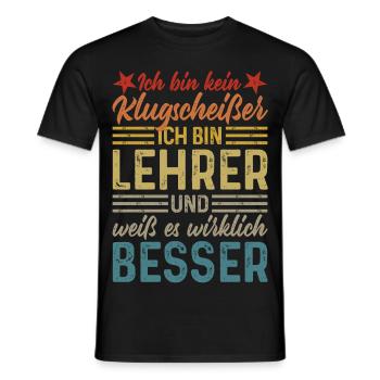 Ich bin kein Klugscheißer - lustiger Spruch Lehrer - Männer T-Shirt - Schwarz - Vorne - AI Model Male 178 light (178cm)