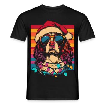 Cool Cavalier King Charles Épagneul Noël - T-shirt homme - noir - Devant - AI Model Male 178 light (178cm)