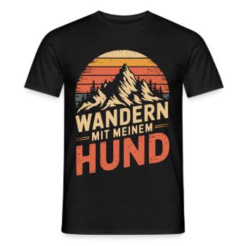 Wandern mit meinem Hund - Männer T-Shirt - Schwarz - Vorne - AI Model Male 178 light (178cm)