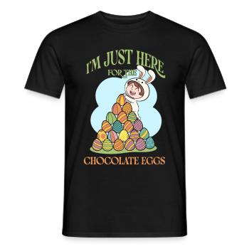 Je suis juste là pour les œufs en chocolat – Funny Easte - T-shirt homme - noir - Devant - AI Model Male 178 light (178cm)