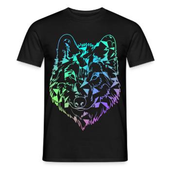 wolf - Men's T-Shirt - black - Front - AI Model Male 178 light (178cm)