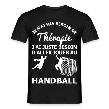 Thérapie Handball - T-shirt homme - noir - Devant - AI Model Male 178 light (178cm)