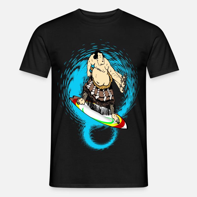 Sumo Surfer - Männer T-Shirt - Schwarz