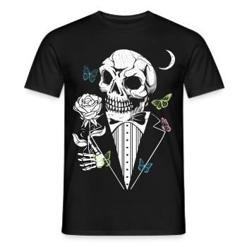 Gentelman Skull mit Rose - Männer T-Shirt - Schwarz - Vorne - AI Model Male 178 light (178cm)