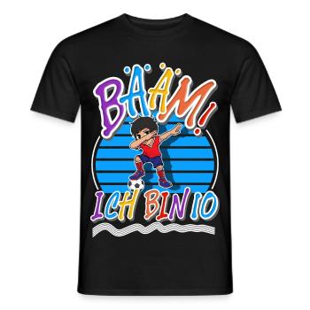 10. Geburtstag Kinder Fußball - Männer T-Shirt - Schwarz - Vorne - AI Model Male 178 light (178cm)