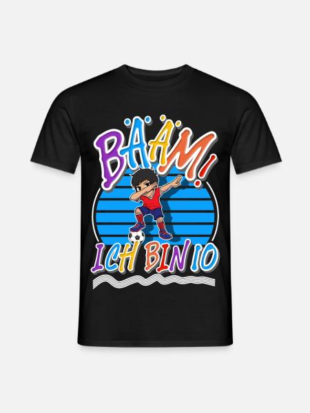 10. Geburtstag Kinder Fußball - Männer T-Shirt - Schwarz