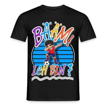 7. Geburtstag Kinder Fußball - Männer T-Shirt - Schwarz - Vorne - AI Model Male 178 light (178cm)