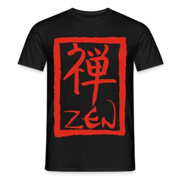 Das Wort Zen auf Japanisch (rot) - Männer T-Shirt - Schwarz - Vorne - AI Model Male 178 light (178cm)