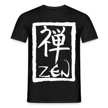 Das Wort Zen auf Japanisch (weiß) - Männer T-Shirt - Schwarz - Vorne - AI Model Male 178 light (178cm)
