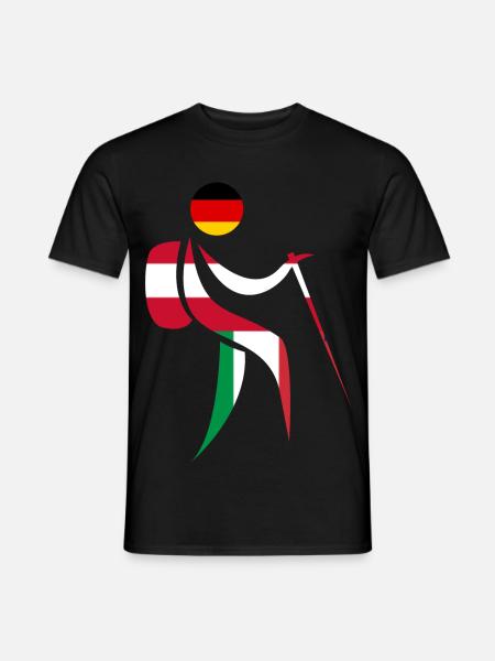 Alpenüberquerung E5 Wandern - Männer T-Shirt - Schwarz