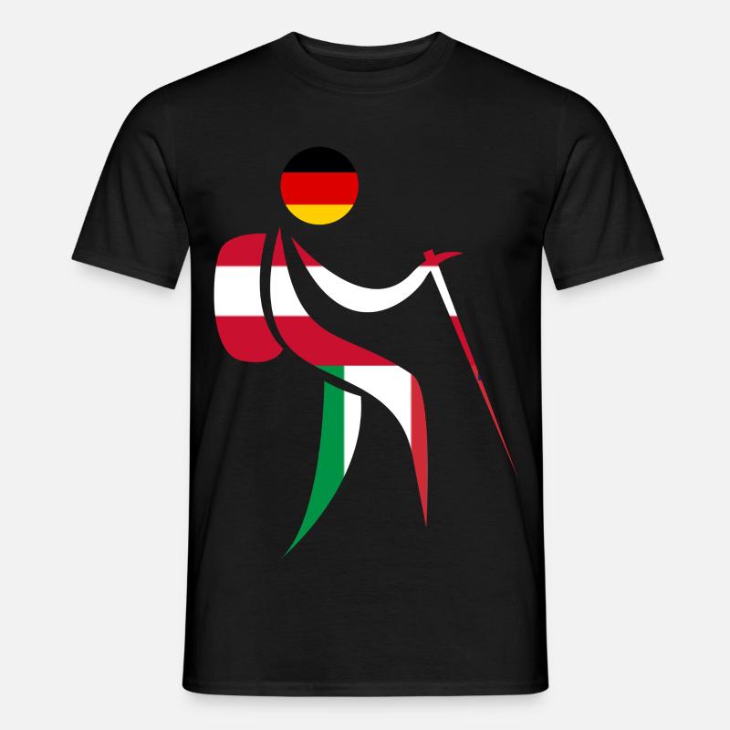 Alpenüberquerung E5 Wandern - Männer T-Shirt - Schwarz
