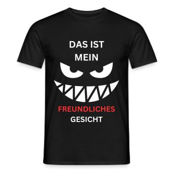 Freundliches Gesicht Grinsen - Männer T-Shirt - Schwarz - Vorne - AI Model Male 178 light (178cm)