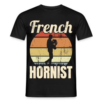 Waldhornist Vintage Look - Männer T-Shirt - Schwarz - Vorne - AI Model Male 178 light (178cm)