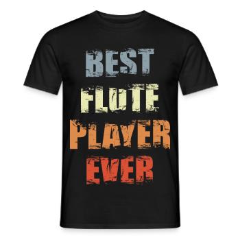 Best Flutist - Men's T-Shirt - black - Front - AI Model Male 178 light (178cm)