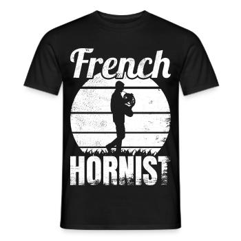 Drôle de joueur de cor français - T-shirt homme - noir - Devant - AI Model Male 178 light (178cm)