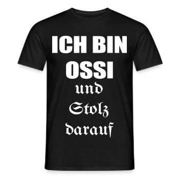 ich bin Ossi und Stolz darauf - Männer T-Shirt - Schwarz - Vorne - AI Model Male 178 light (178cm)
