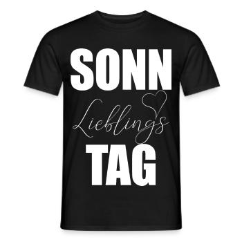 Sonntag Lieblingstag Herz - Männer T-Shirt - Schwarz - Vorne - AI Model Male 178 light (178cm)