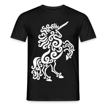 Cheval licorne (blanc) - T-shirt homme - noir - Devant - AI Model Male 178 light (178cm)