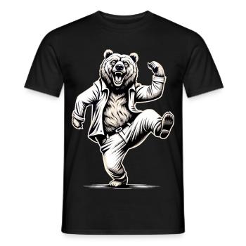 Funny Bear Dad Dad Gift - Men's T-Shirt - black - Front - AI Model Male 178 light (178cm)