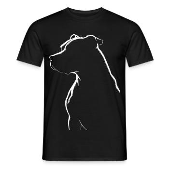 Pitbull Silhouett - Men's T-Shirt - black - Front - AI Model Male 178 light (178cm)