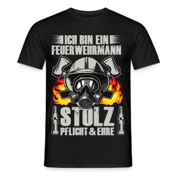 Feuerwehrheld Stolz und Pflicht 112 - Männer T-Shirt - Schwarz - Vorne - AI Model Male 178 light (178cm)